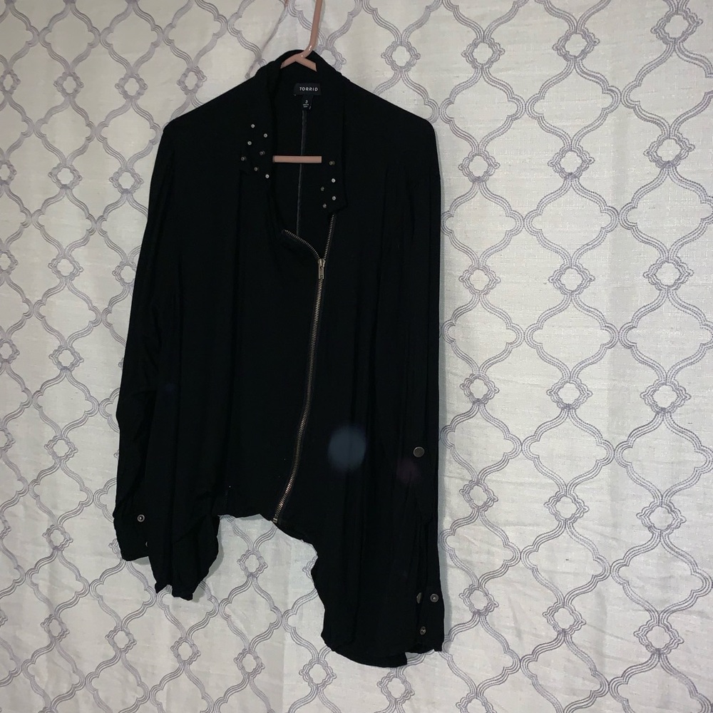 Black Studded Zip Up Jacket